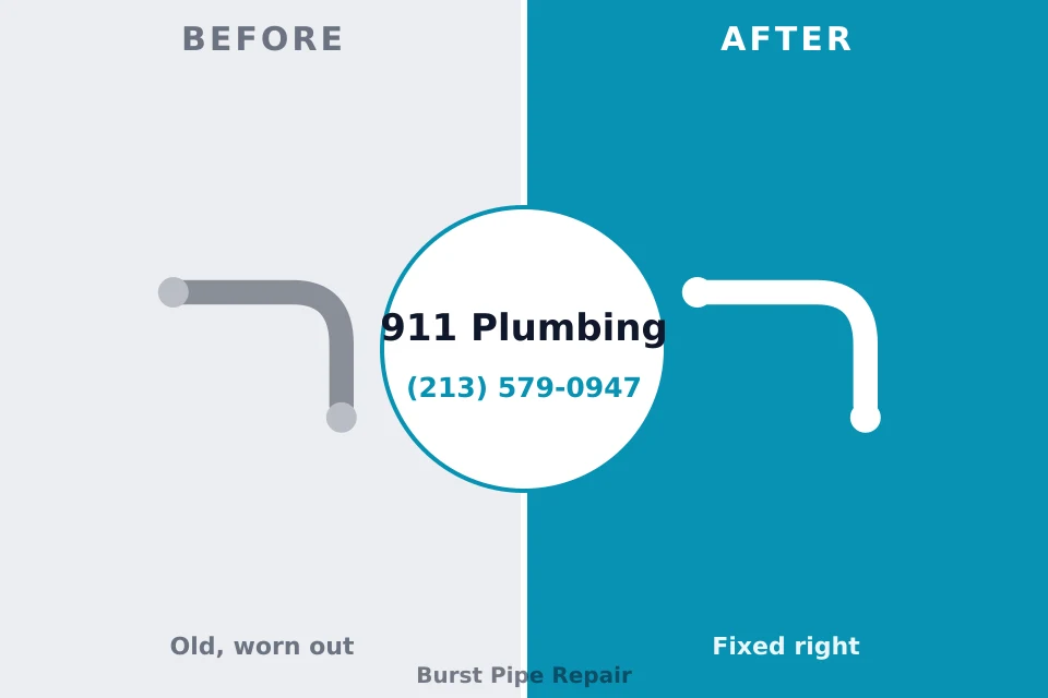 Before and after: plumbing repair Olympia Heights, FL